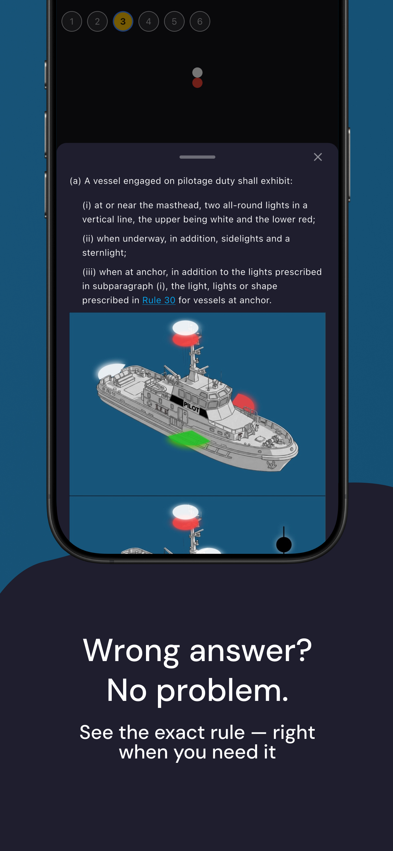 COLREG 72 rules screen